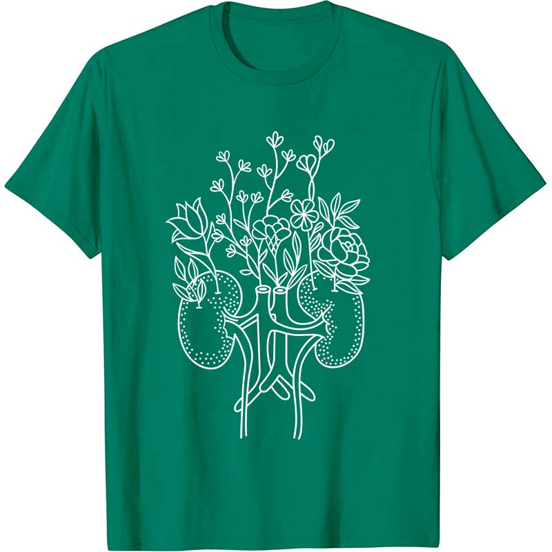 Floral Kidneys Nurse T-Shirt