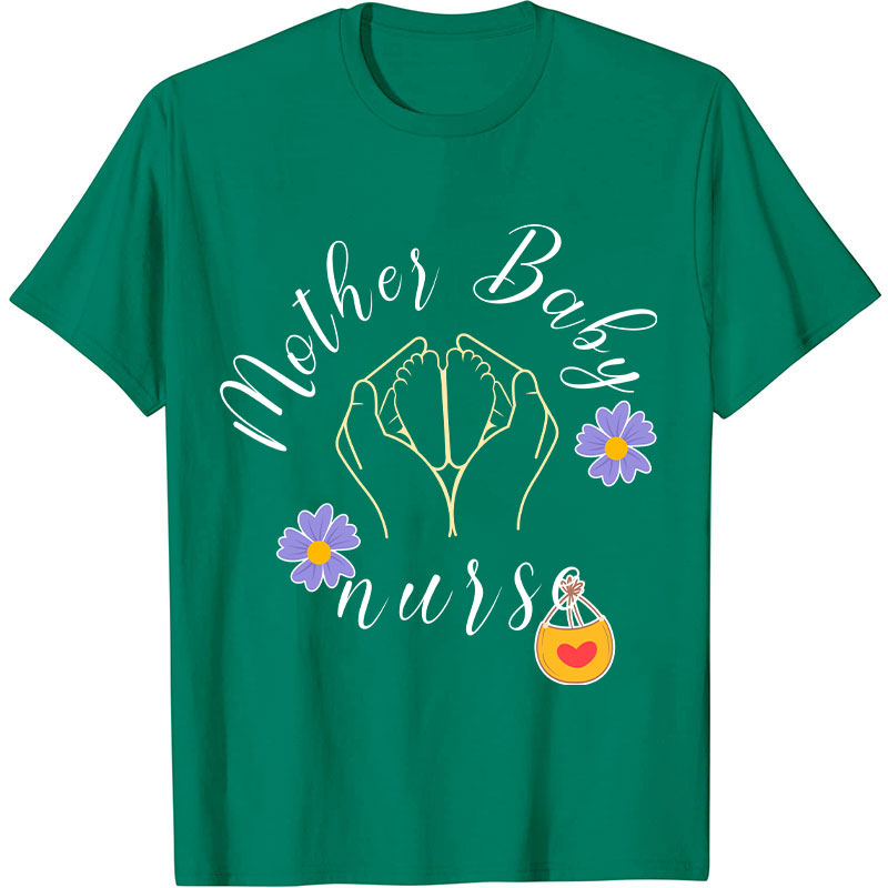 Mother Baby Flower Nurse T-Shirt
