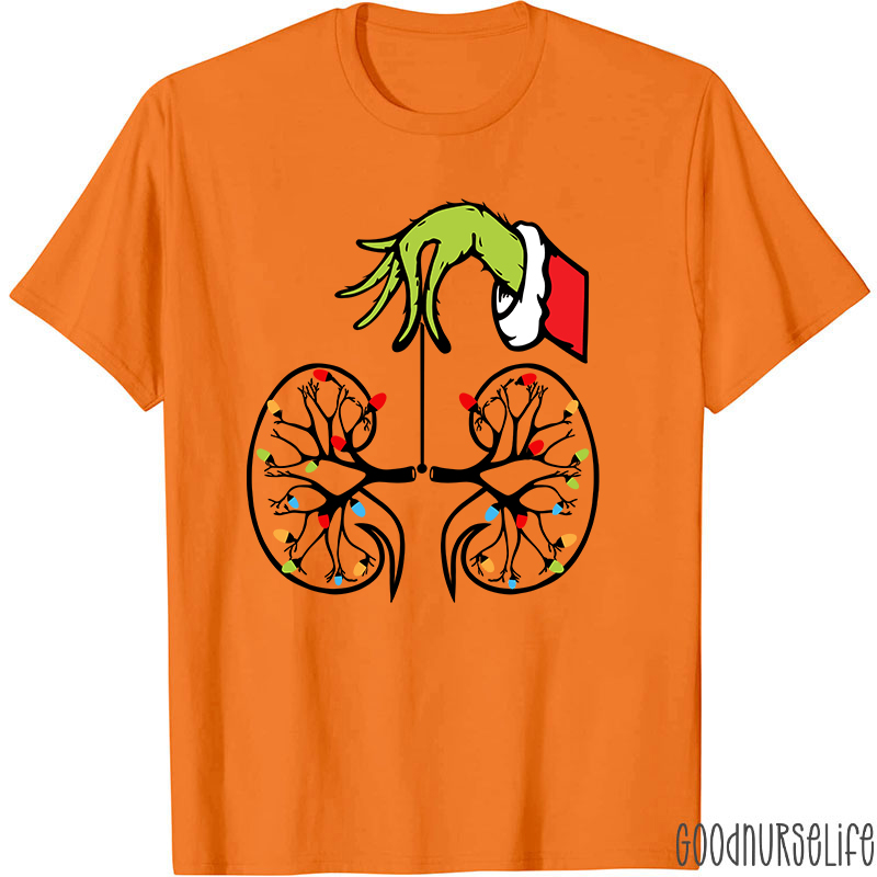 Kidney With Lights Christmas Nurse T-Shirt