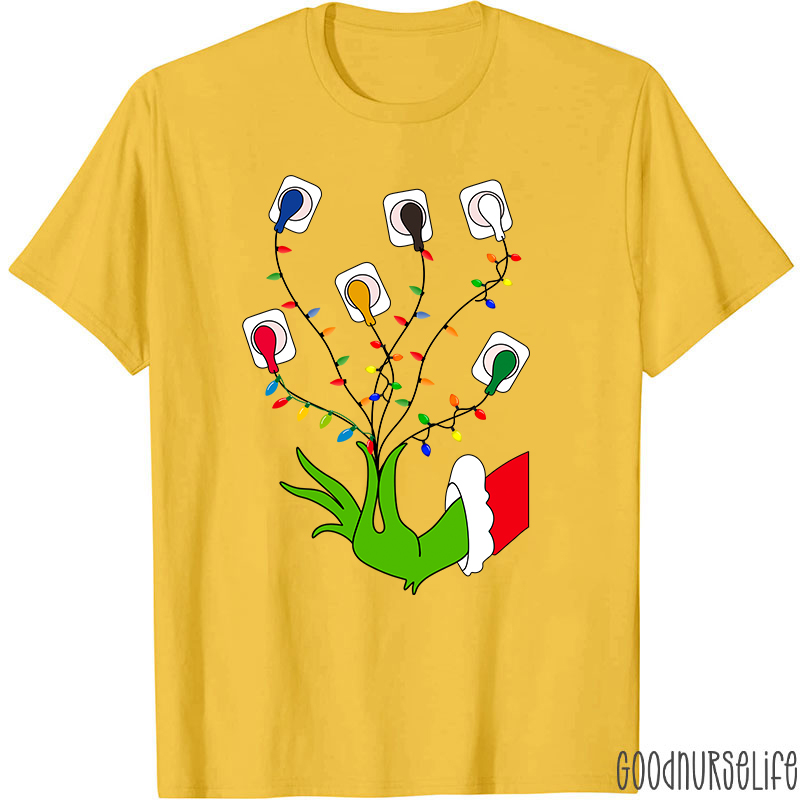 Christmas Lights EKG Nurse T-Shirt