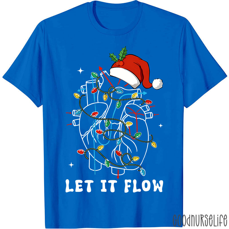Let It Flow Christmas Light Nurse T-shirt