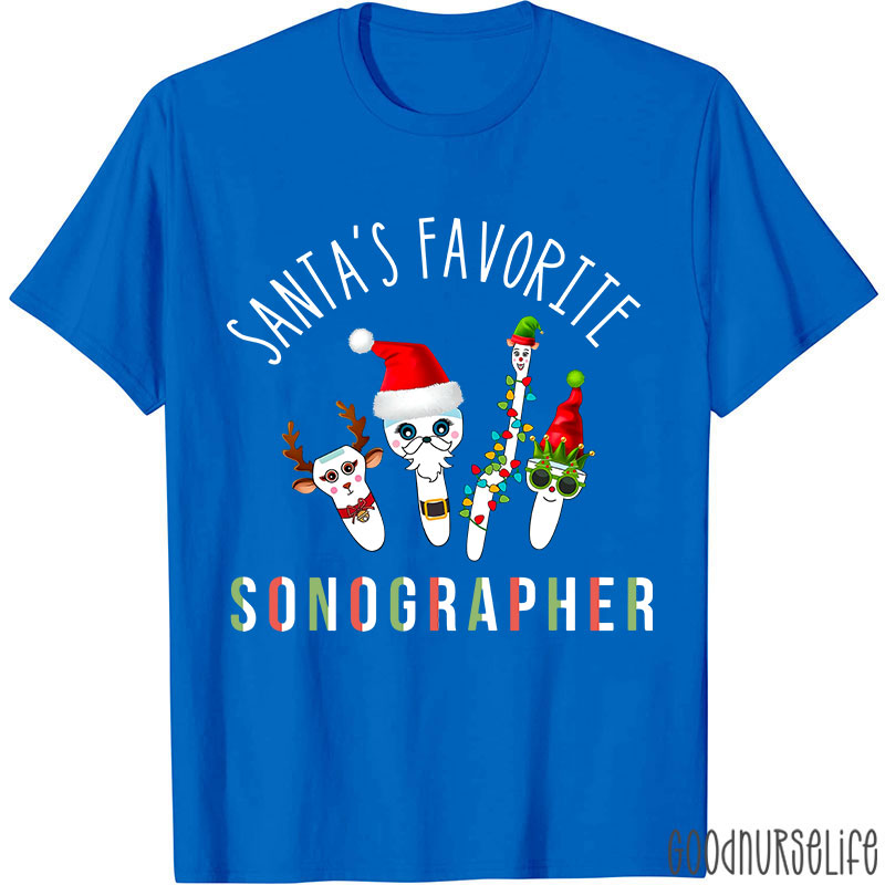 Santa's Favorite Sonographer Nurse T-shirt