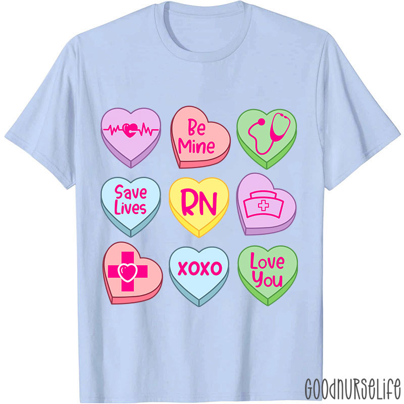 Valentine Nurse Conversation Hearts Nurse T-Shirt