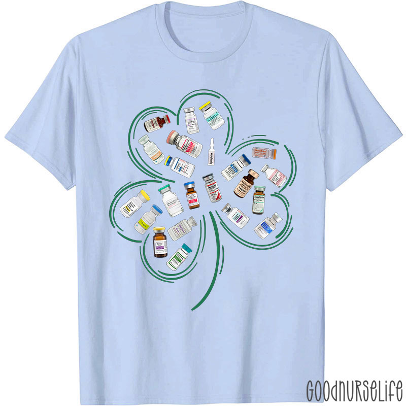 Medicine And Clover Nurse T-Shirt