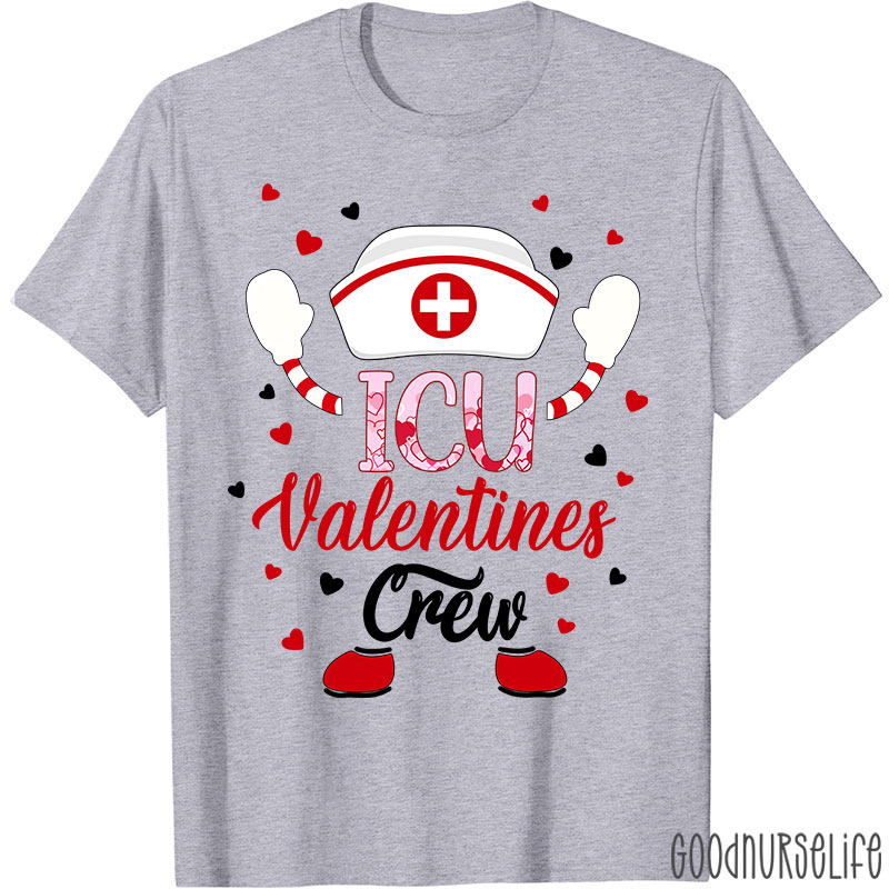 Personalized Department ICU Valentines Crew Nurse T-Shirt