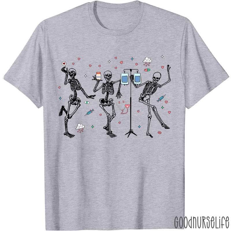 Dancing Skeleton Nurses Nurse T-Shirt