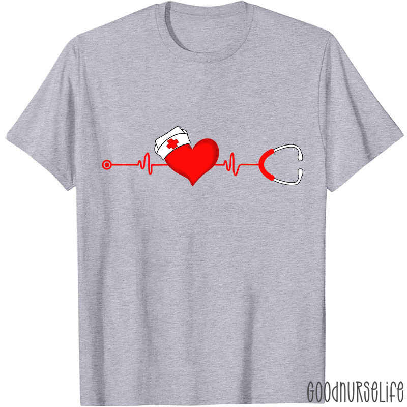 Heart Valentines Day Nurse T-Shirt