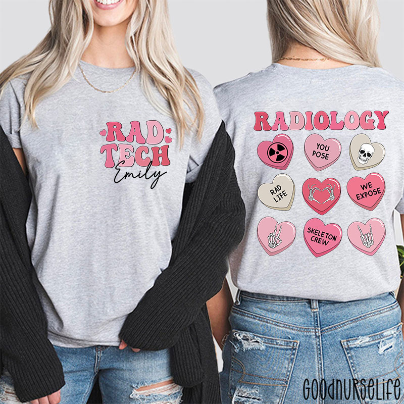 Personalized Radiology Rad Life Nurse Two Sided T-Shirt