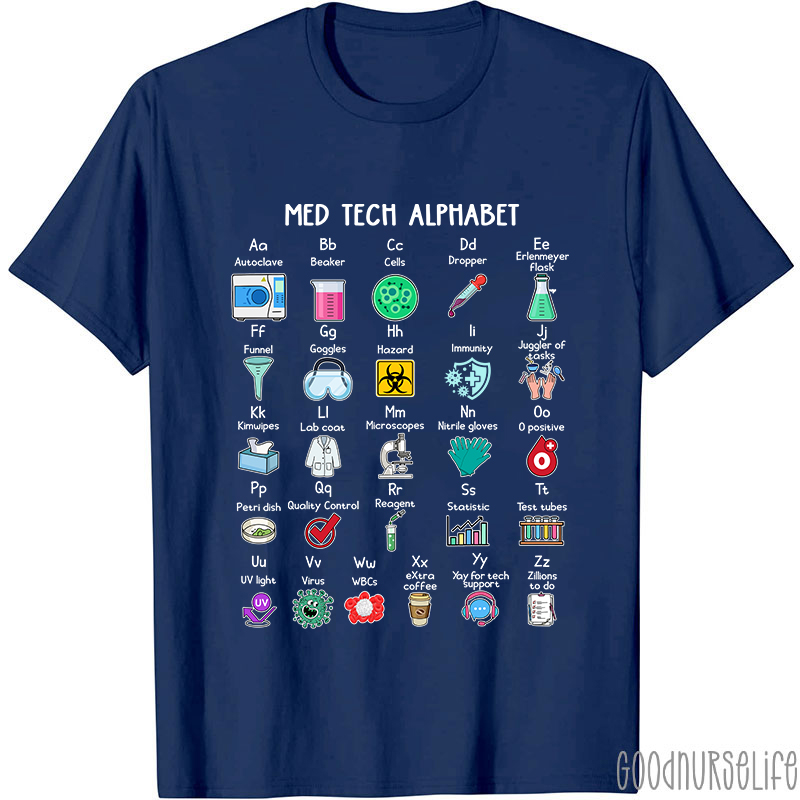 Med Tech Alphabet Nurse T-shirt