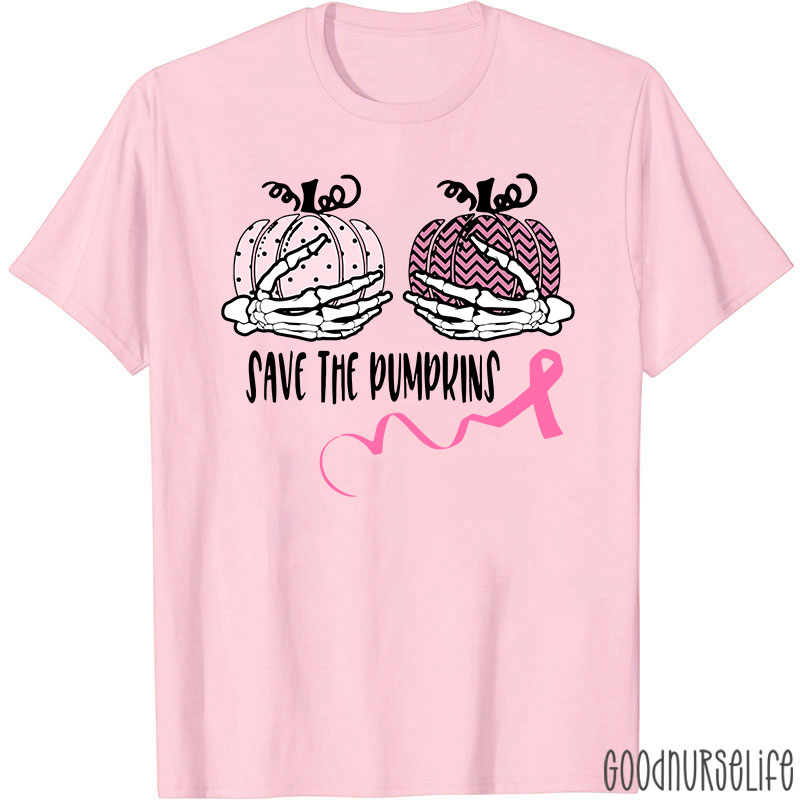 Halloween Save The Pumpkins Breast Cancer T-Shirt