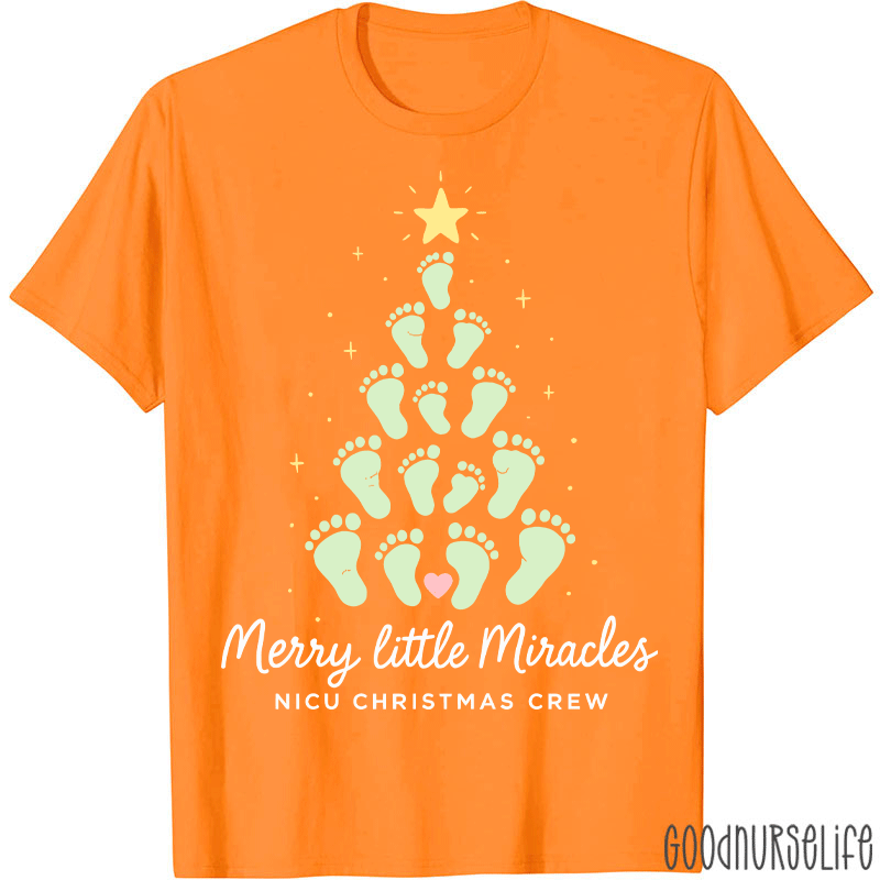 Merry Little Miracles Nicu Christmas Crew T-Shirt