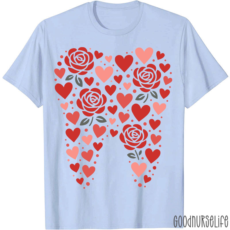 Valentine Rose Tooth Heart T-shirt