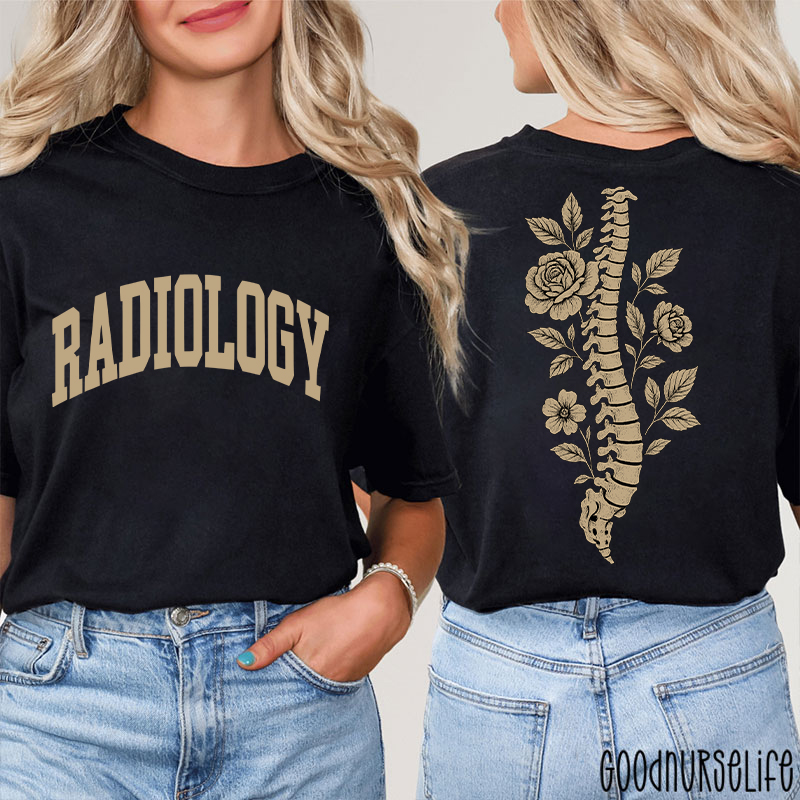 Radiology Floral Spine Two Sided T-Shirt