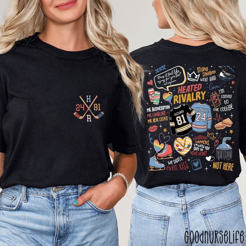 Hockey Movie Romance Two Sided T-Shirt