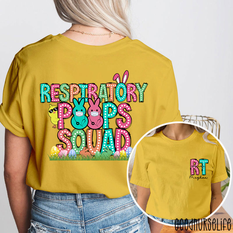 Personalized Easter Respiratory Therapist Two Sided T-Shirt