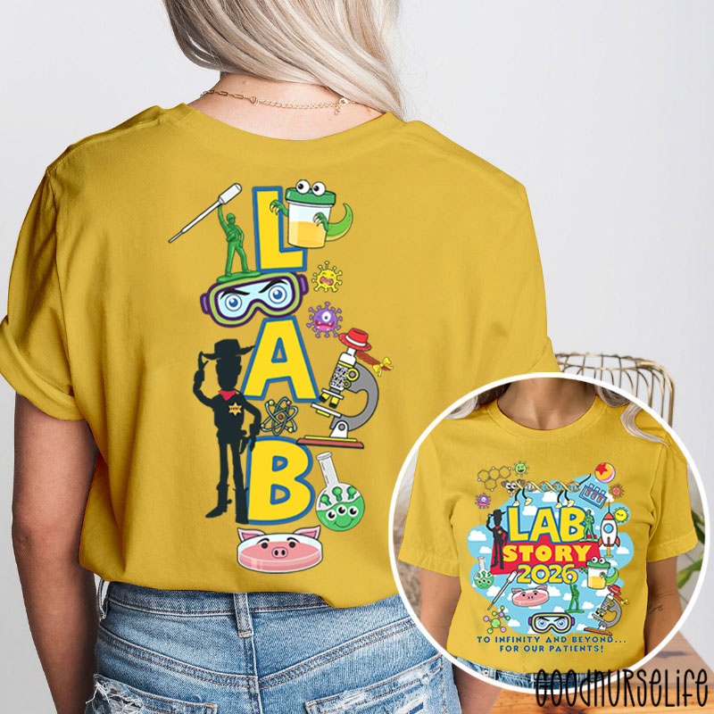 Funny Lab Grop Lab Story 2026 Two Sided T-Shirt