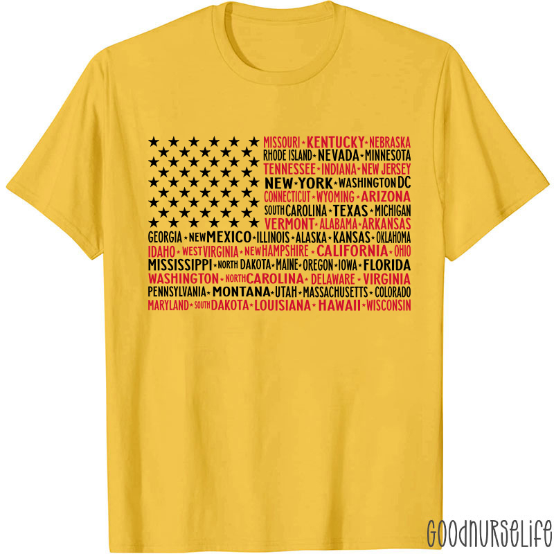 Vintage American Flag 4th Of July Nurse T-Shirt