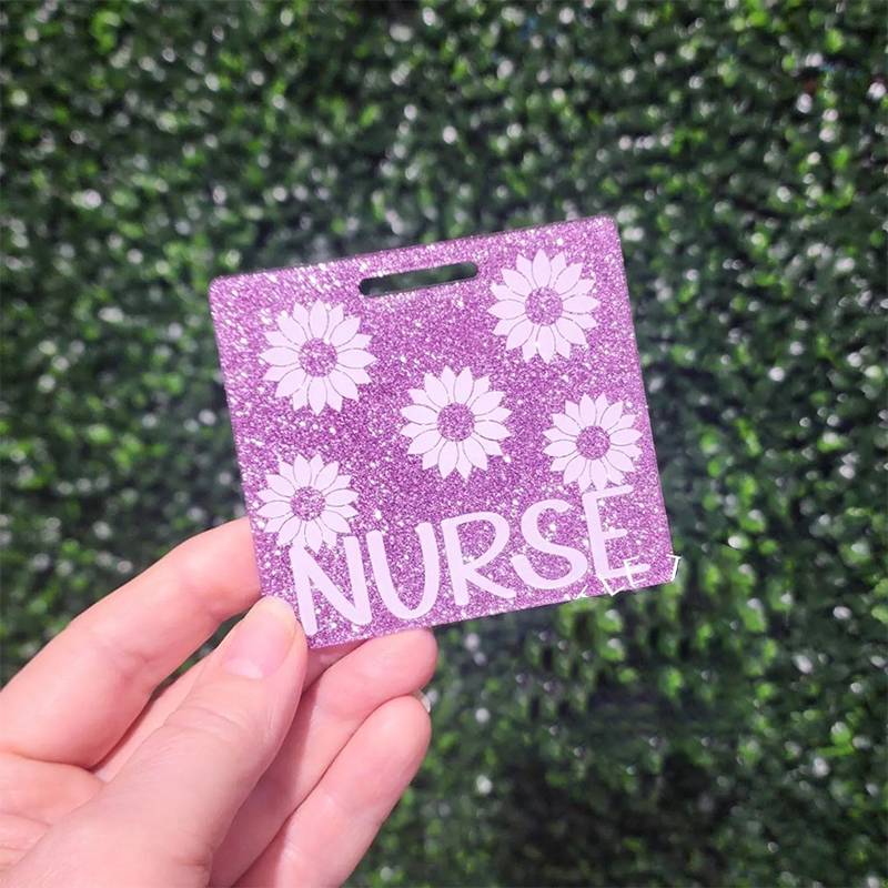 Personalized Sunflower Glitter Badge Buddy