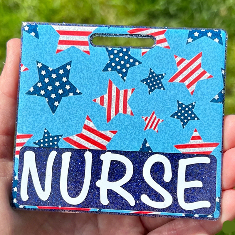 Personalized Corquette 4th Of July Printing Badge Buddy