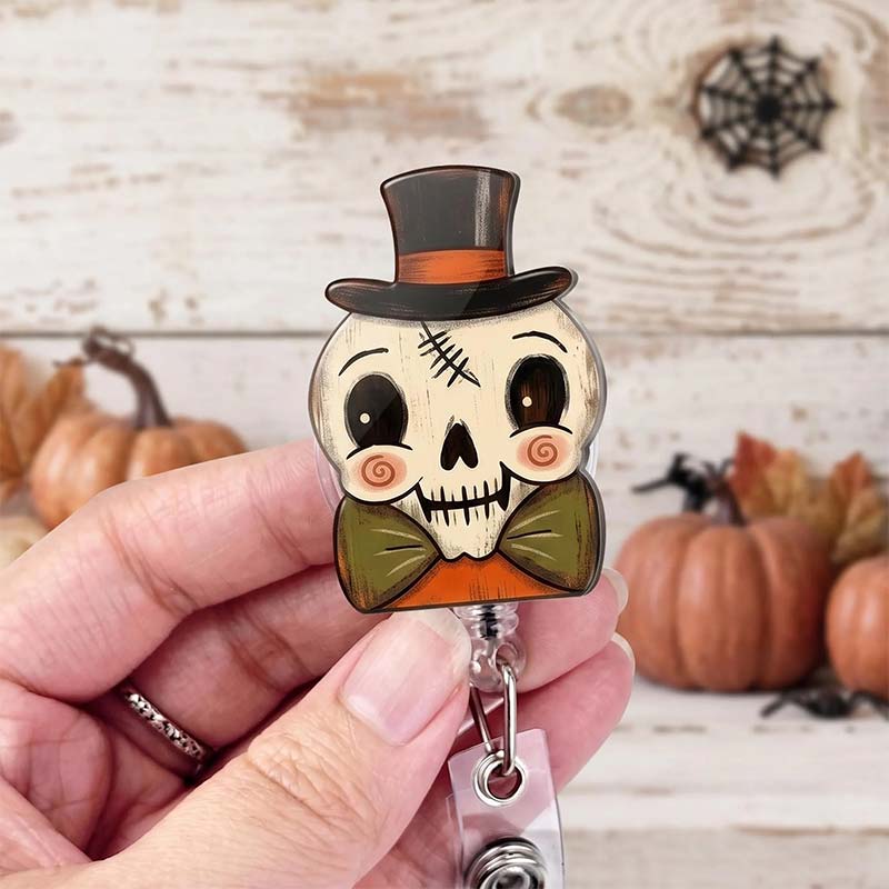 Vintage Retro Halloween Character Badge Reel