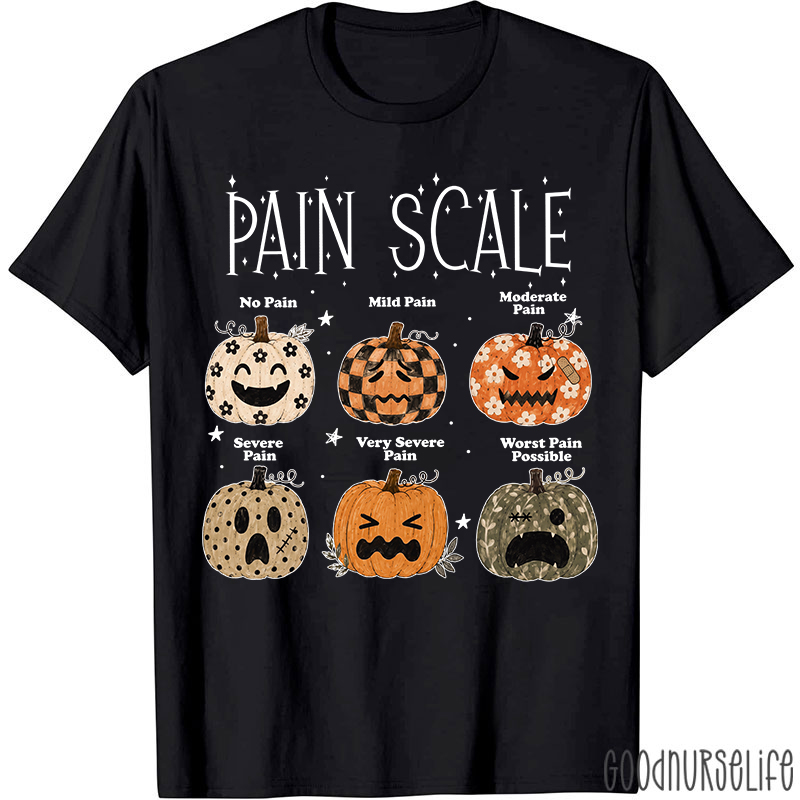 Halloween Pumpkin Pain Scale Nurse T-Shirt
