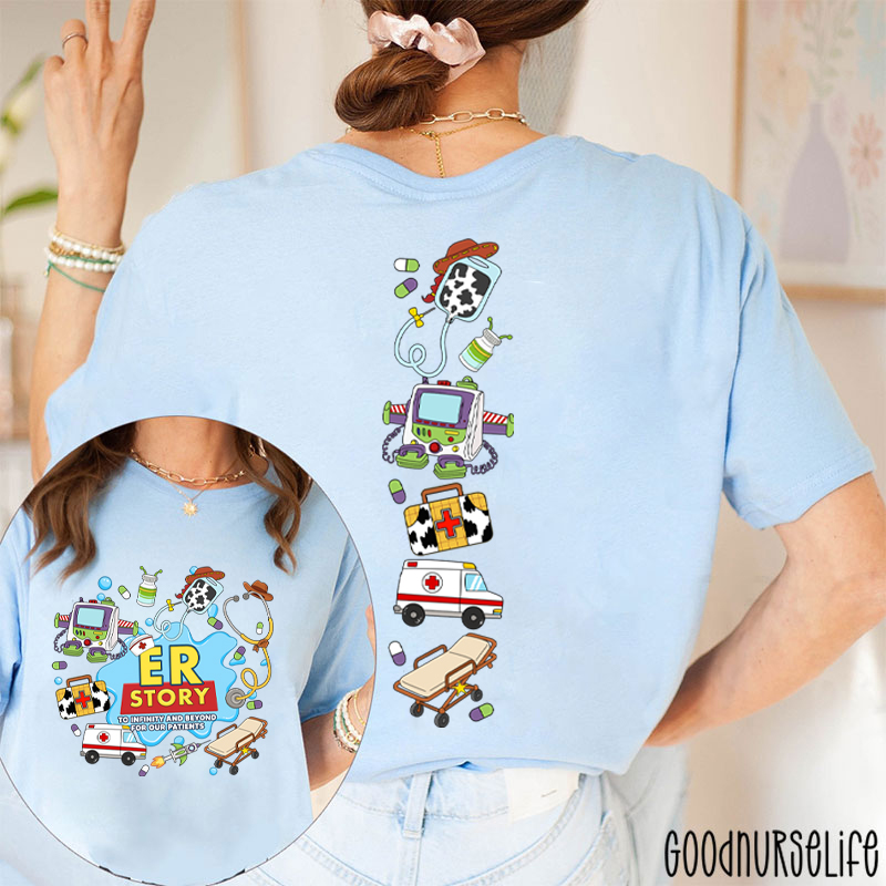 Medical Doodle Front And Back Nurse Two Sided T-Shirt