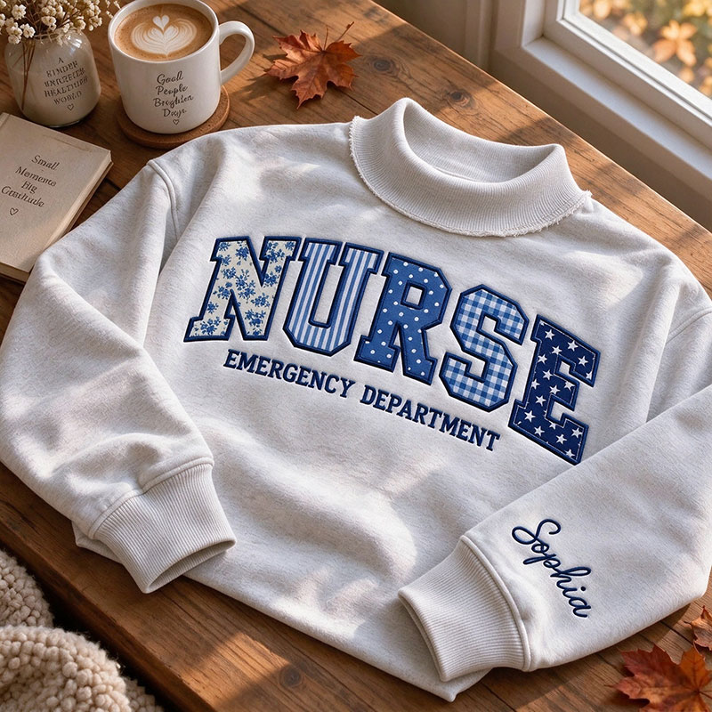 Personalized Name And Job Title Patch Double-Sided Collar Reversible Mockneck