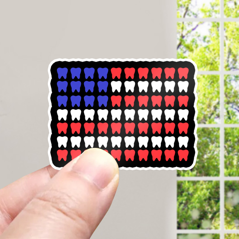 4Th Of July Hygienist Patriotic Tooth Stickers