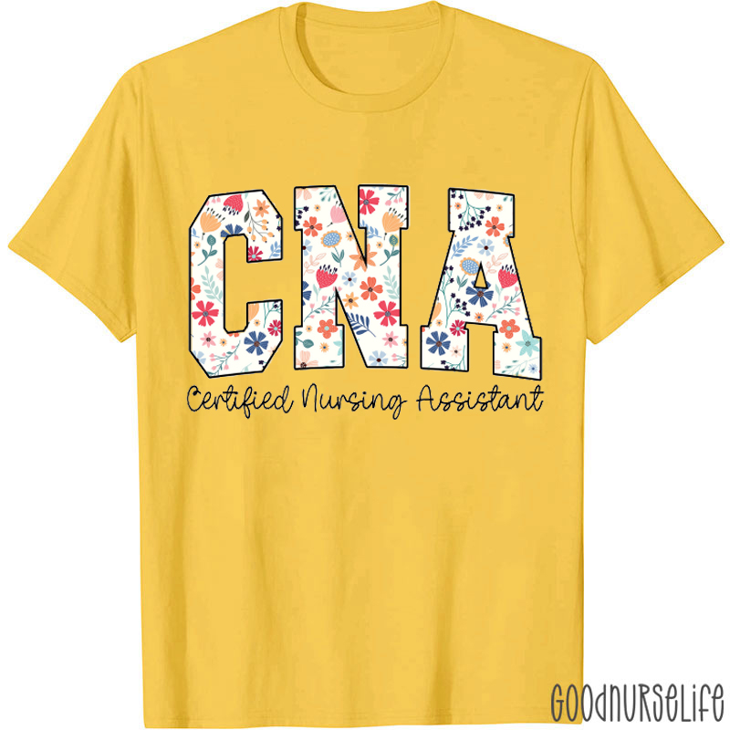 Personalized Department Floral Printed Nurse T-Shirt