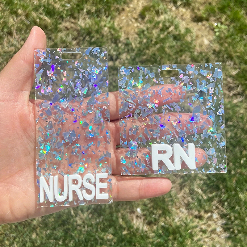 Personalized Text Glitter Badge Buddy