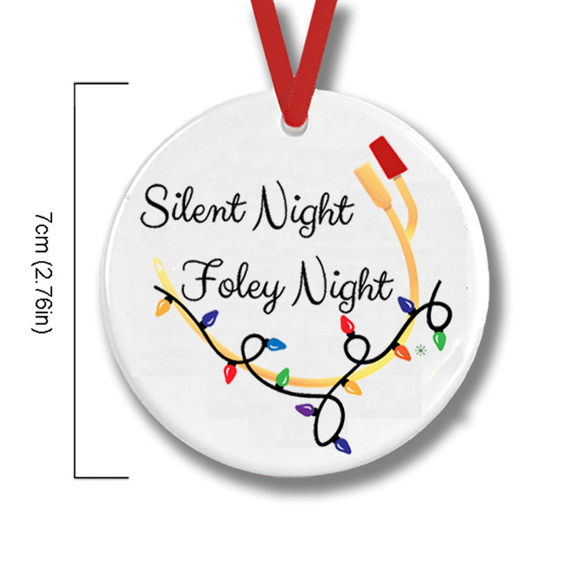 He's Making A Lith And Checking It Twice Nurse Ceramic Christmas Ornament