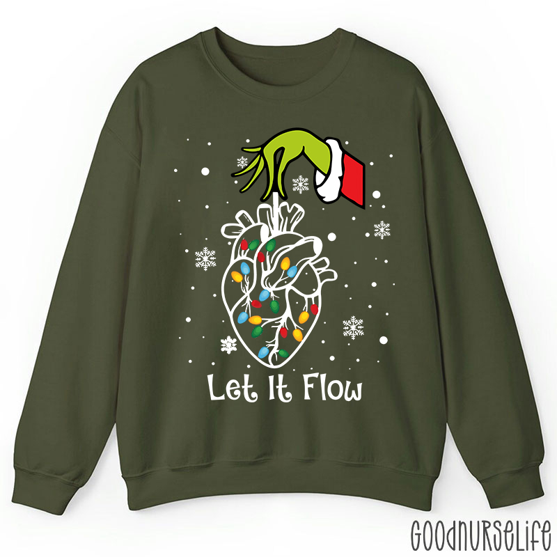 Cardiac Christmas Let It Flow Heart Sweatshirt