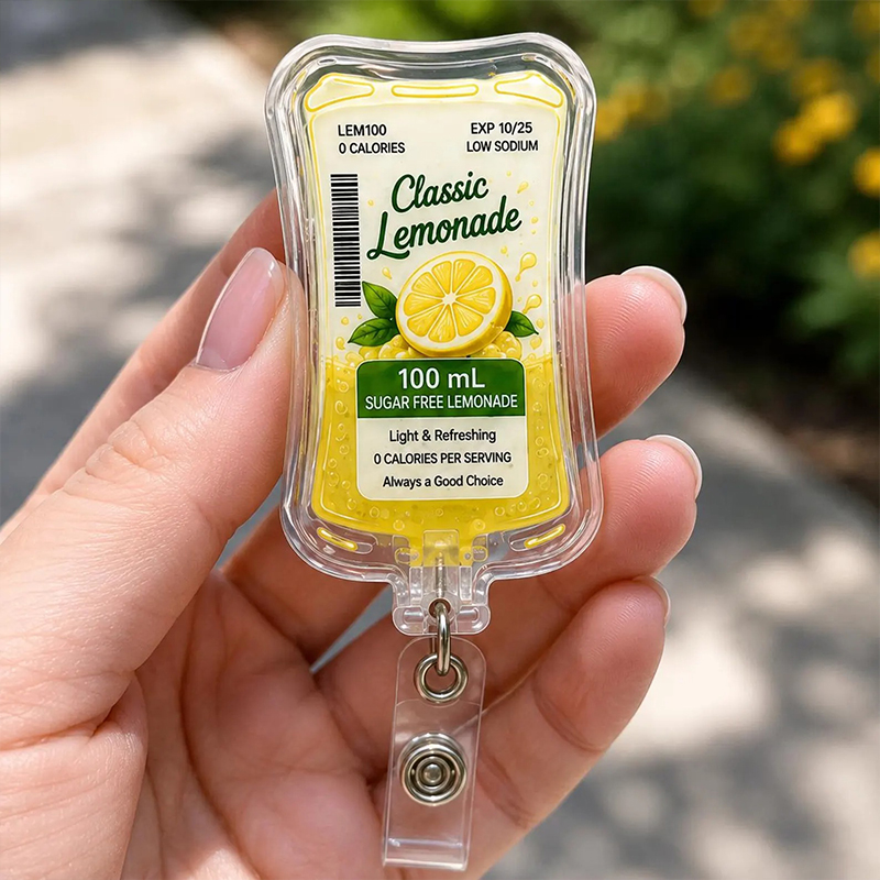 Cute Fruit Drink IV Bag Nurse Badge Reel