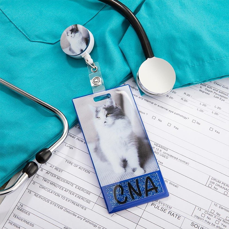 Personalized Photo Glitter Nurse Badge Buddy