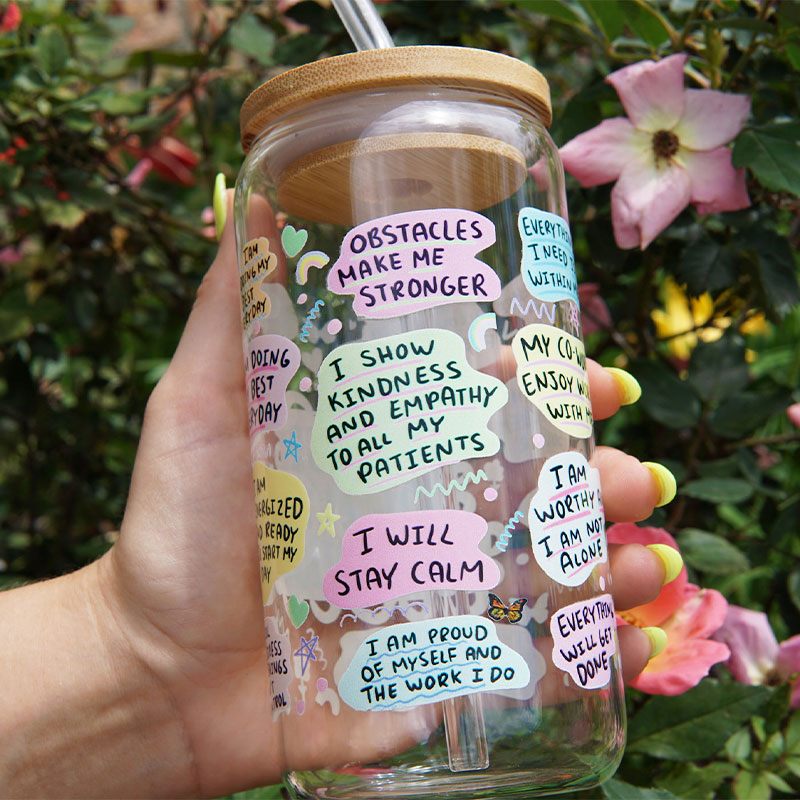 Nurse Daily Affirmations Nurse Glass Can Tumbler