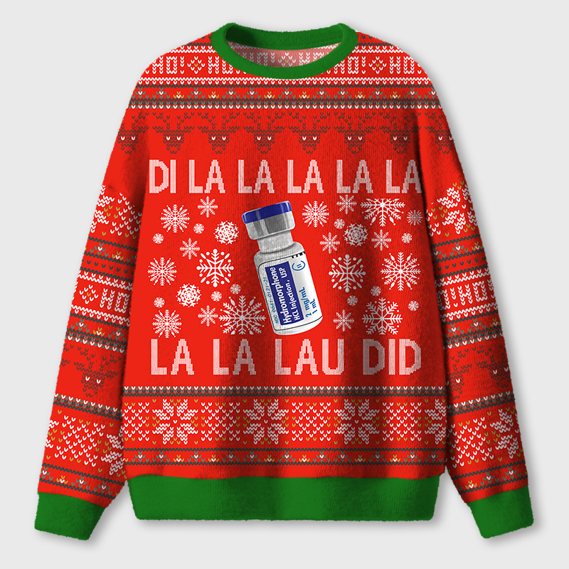 DI LA LA LA LAU DID Ugly Fluffy Christmas Sweater
