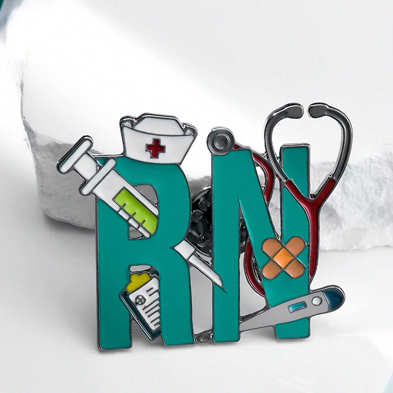 RN Stethoscope Nurse Pin