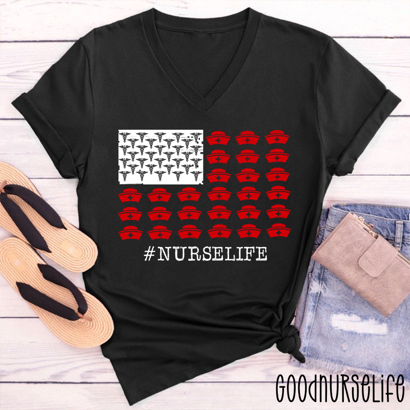 This Is The Life Of A Nurse Female V-Neck T-Shirt