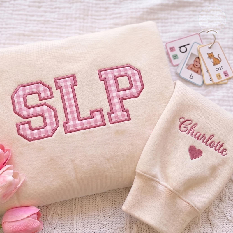 Personalized SLP Embroidered Patch Nurse Sweatshirt