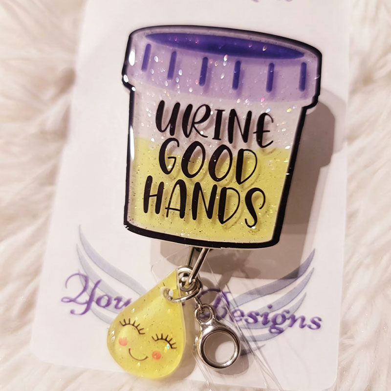 Urine Good Hands Badge Reel