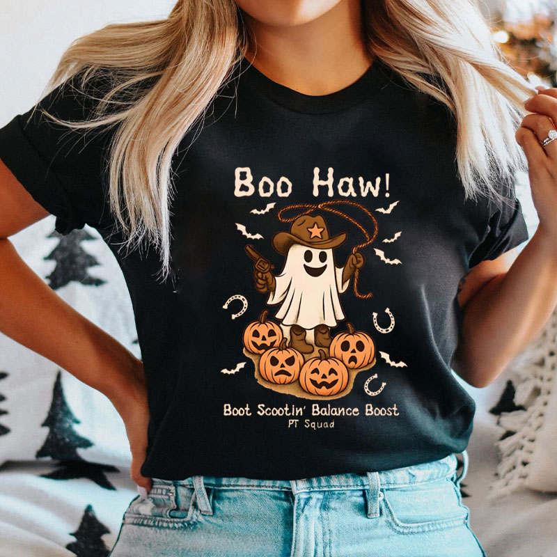 Boo Haw Cowboy Ghost And PT Squad T-Shirt