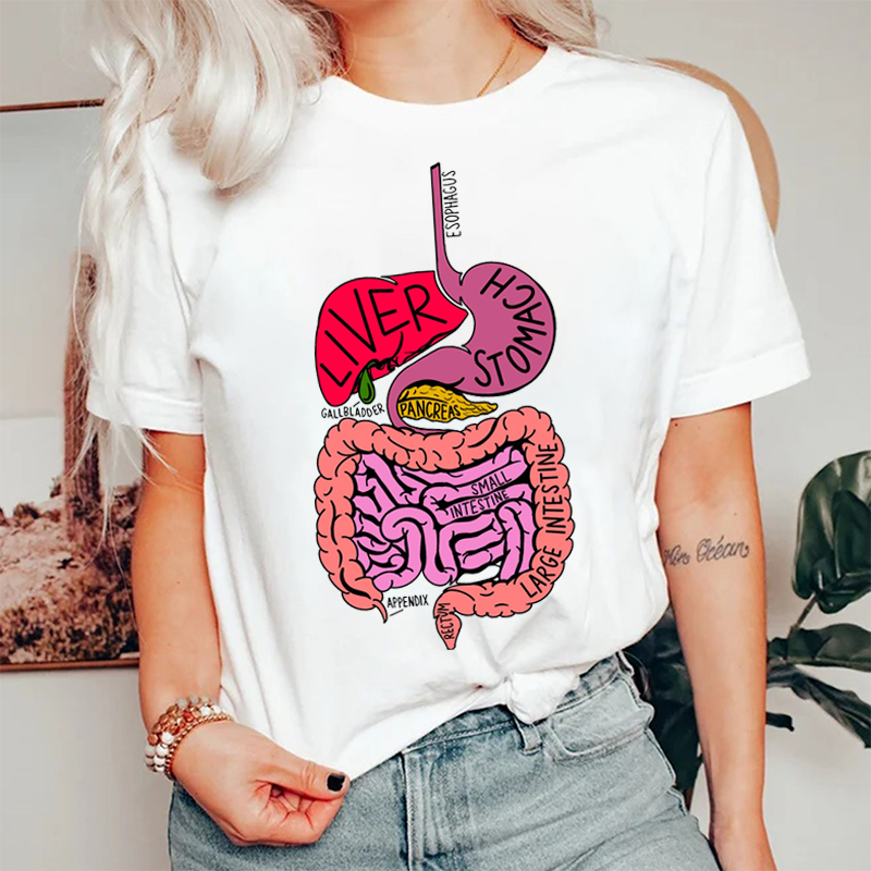 Labeled Digestive System Diagram Nurse T-Shirt