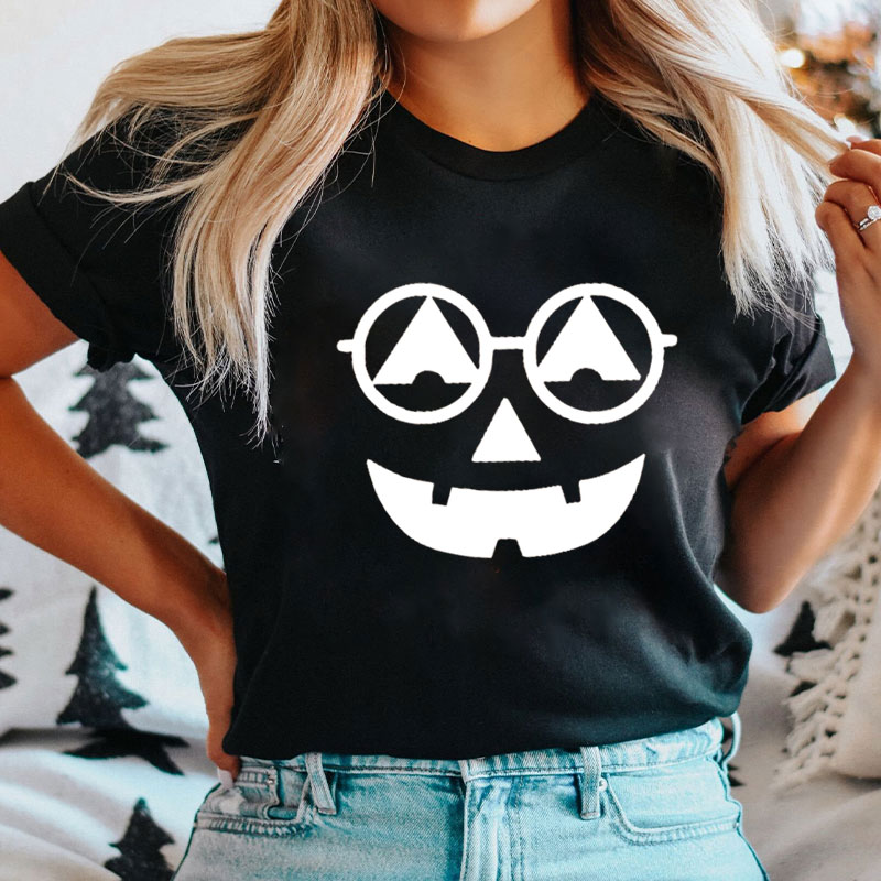 Halloween Pumpkin Face With Glasses T-Shirt