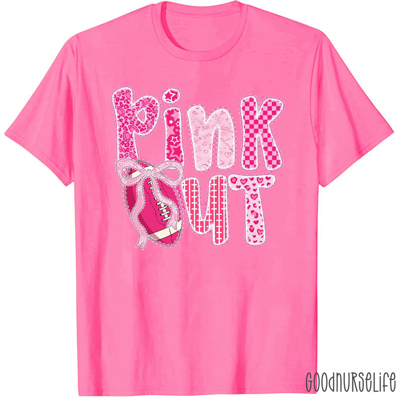 Pink Out With Football Nurse T-Shirt