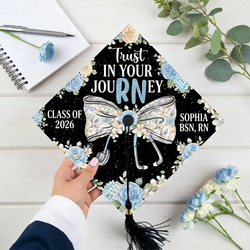 Personalized Trust In Your Journey Nurse Graduation Topper