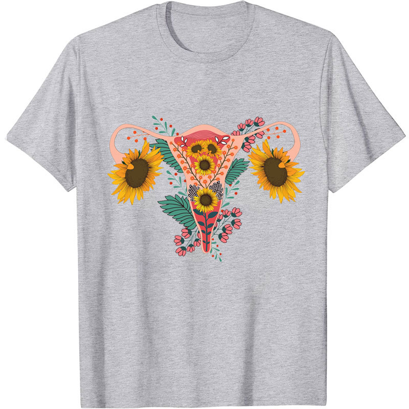 Uterus Sunflower Nurse T-Shirt