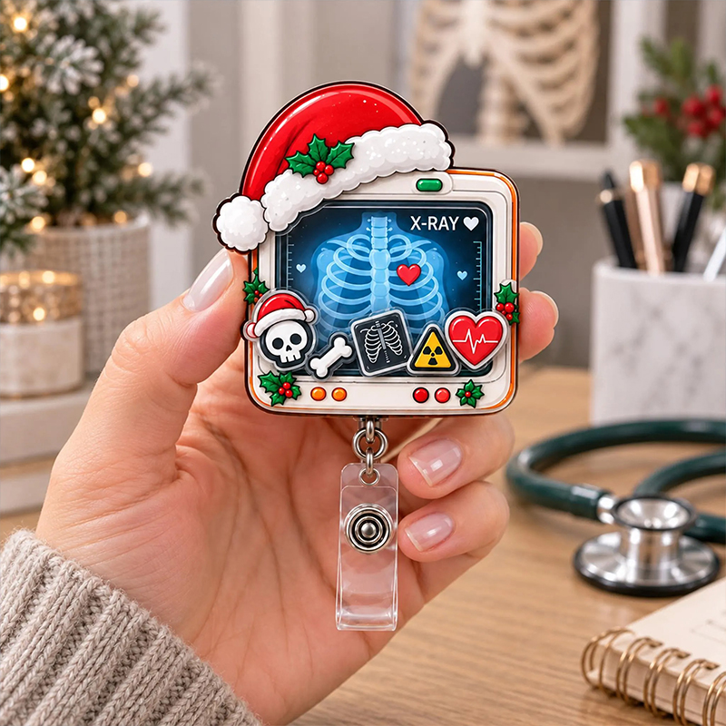 Radiology Tech Christmas Xray Badge Reel