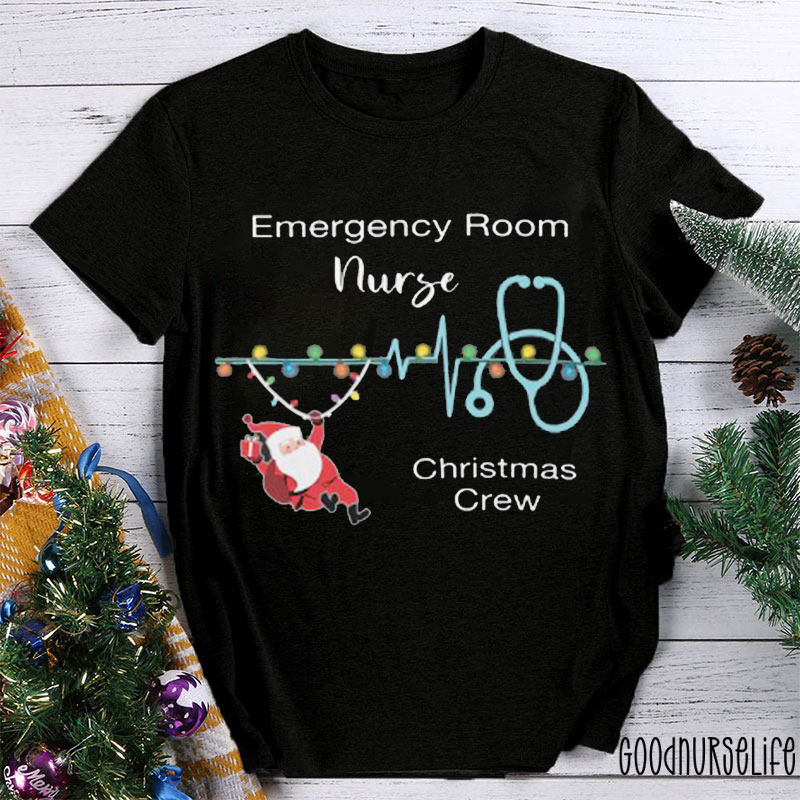 Emergency Room Nurse Christmas Crew Nurse T-Shirt