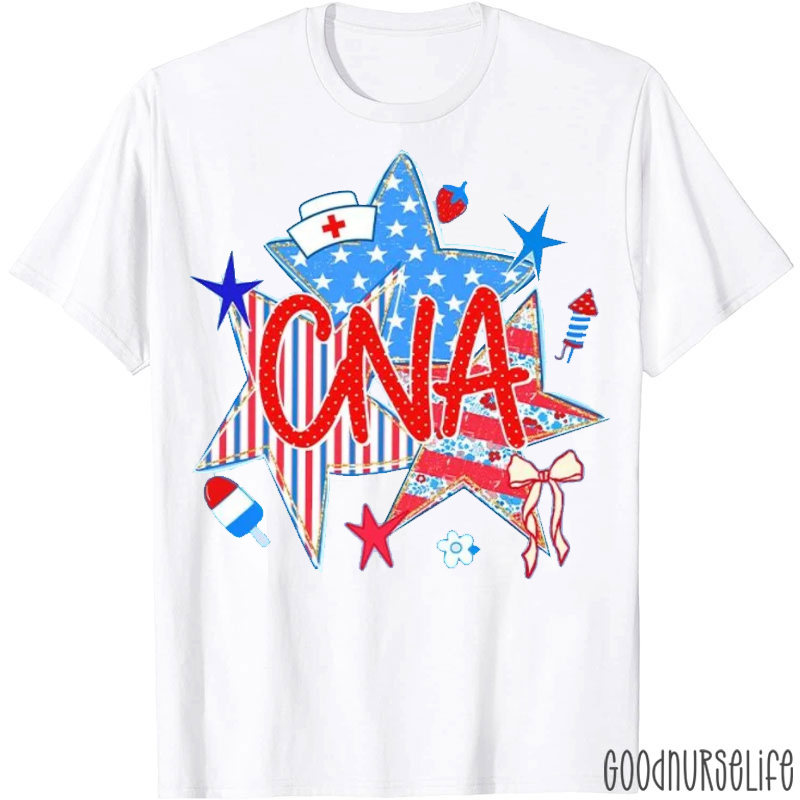Personalized Preppy Stars And Stripes Nurse T-Shirt