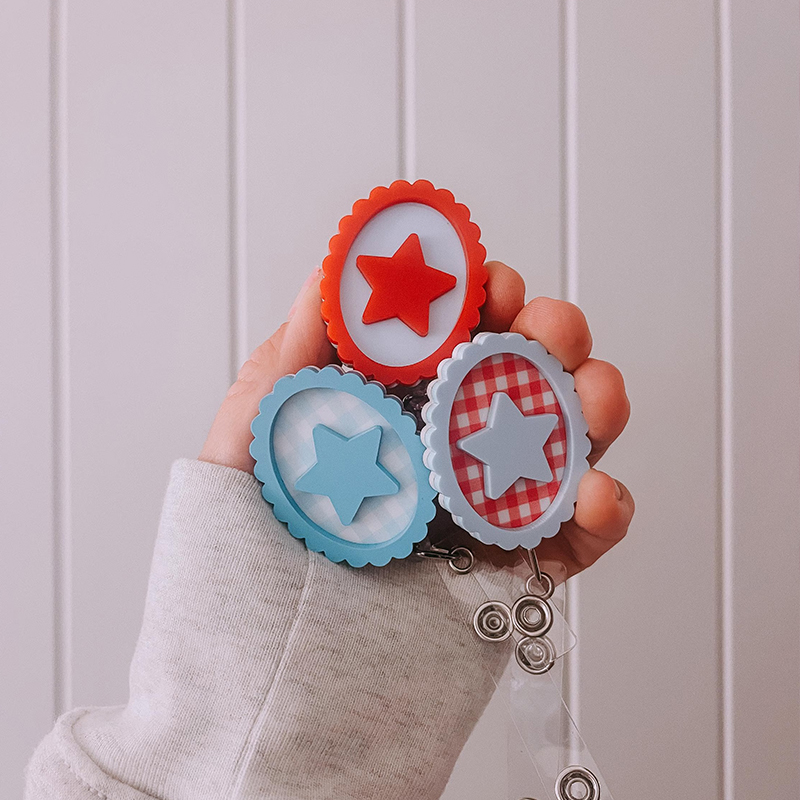 Patriotic 4th Of July Nurse Badge Reel